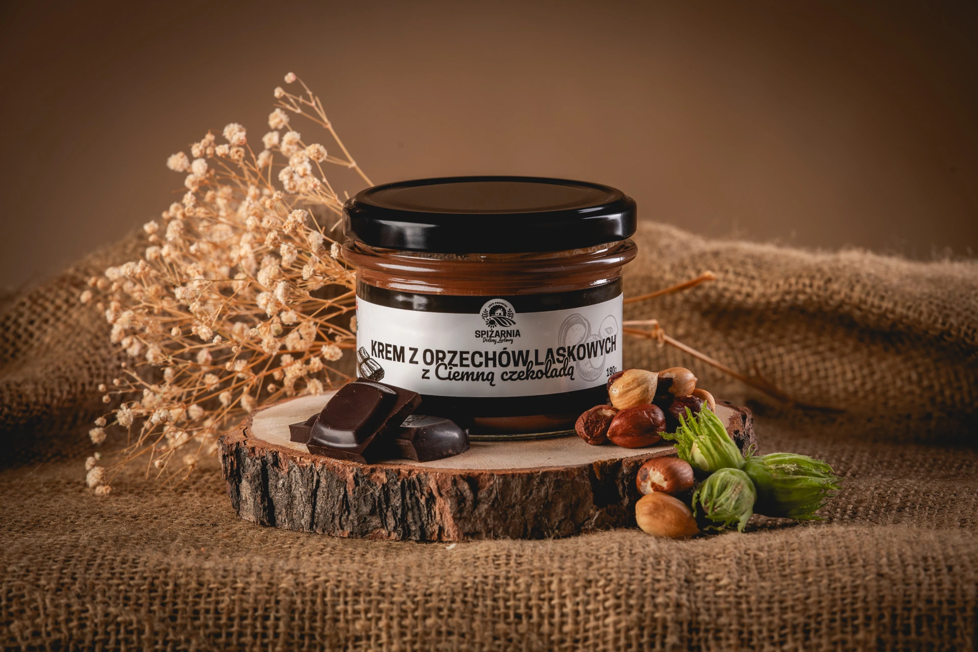 Krem z Orzechów Laskowych z Ciemną Czekoladą (180g)